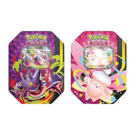 LATA MEGA MOONLIT GENGAR/CLEFABLE TIN POKEMON TCG (ESPAÑOL)